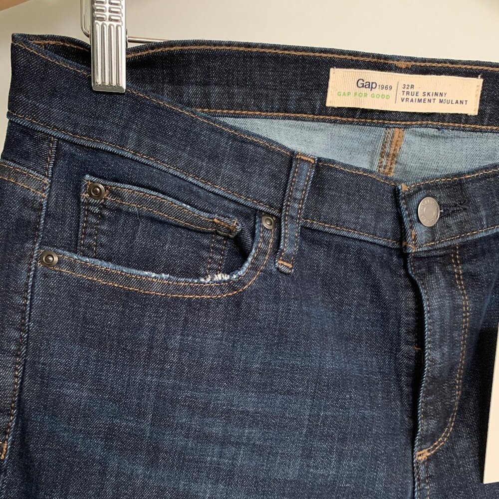 GAP True Skinny 360 stretch jeans size 32 Dark Indigo NWT - Picture 7 of 12